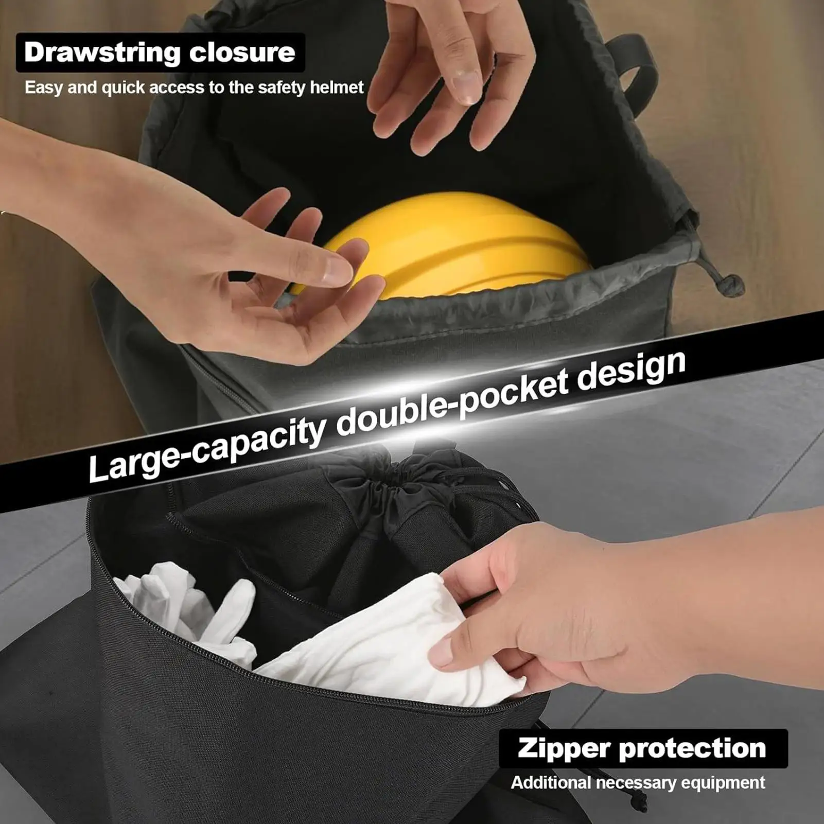 Bike Helmet Bag Lightweight Large Capacity Drawstring Helmet Storage Bag For Travel Hockey Welding Snowmobile Skiing Basketball
