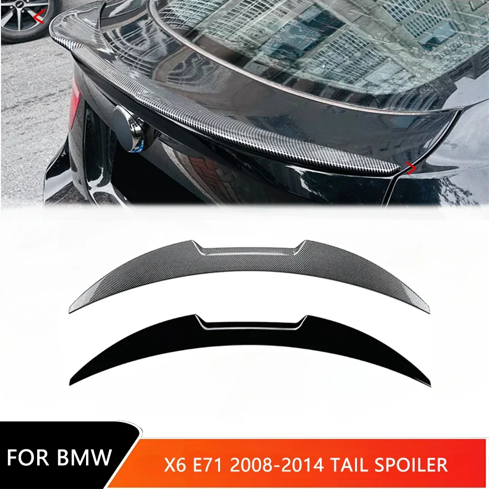 

For BMW X6 E71 2008-2014 Tail Rear Roof Lip Spoiler Gloss Black Rear Trunk Wing Body Kit ABS Blade Splitter Tail Fin Diffuser