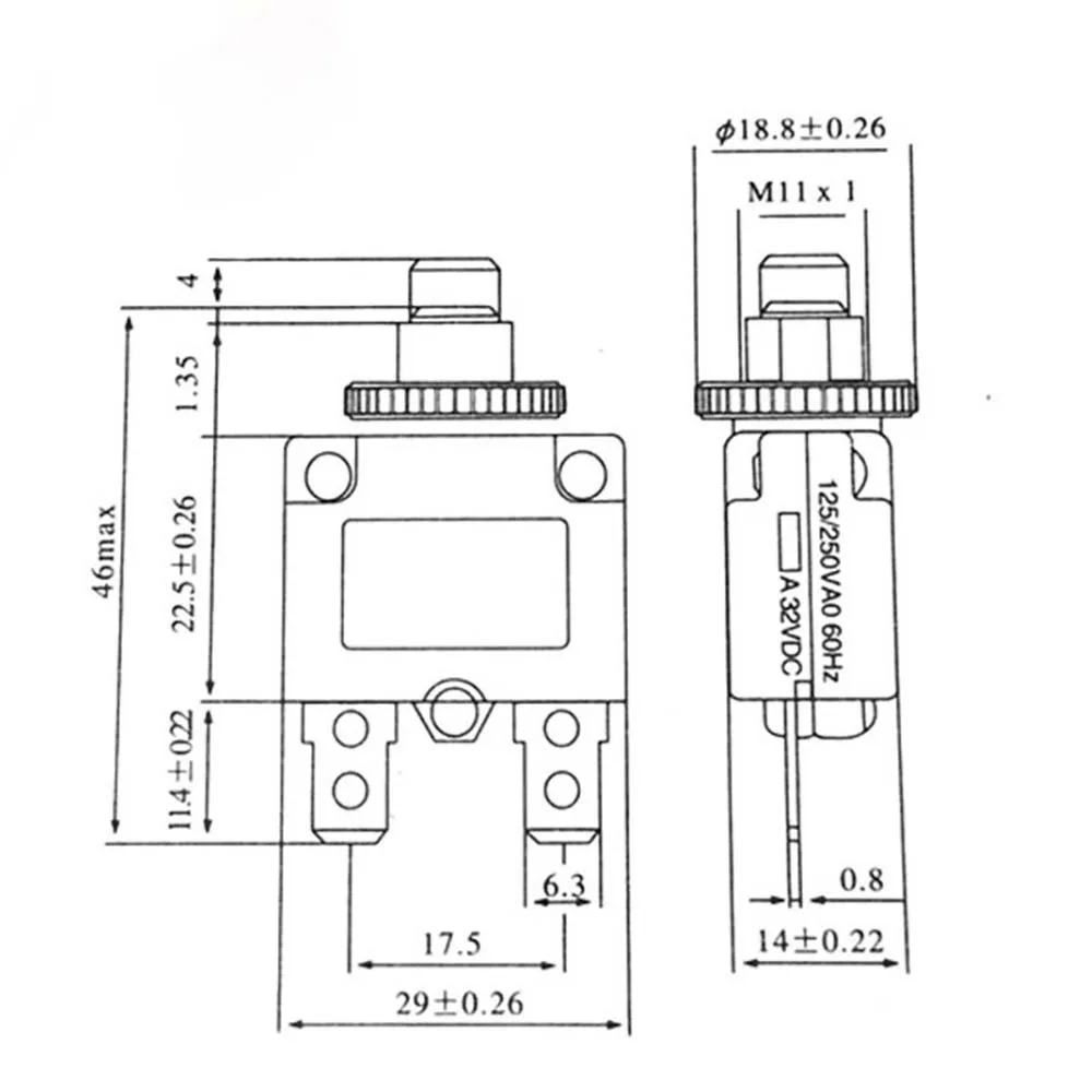 1 Set Schutzschalter-Überlastschutzschalter-Sicherung 3A 4A 5A 6A 7A 8A 10A 12A 15A 20A mit wasserdichter Kappe – Detail 14