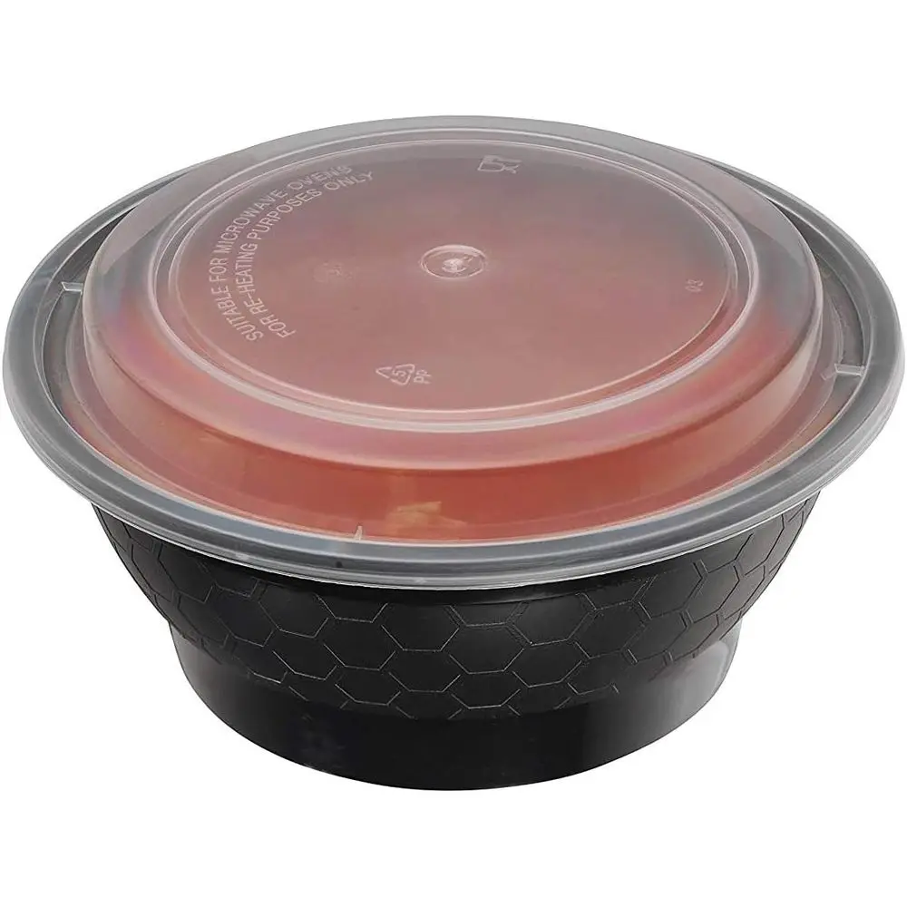 

Microwavable 40oz Round Meal Prep Containers with Lids, Disposable Food Storage Bento Boxes, Premium Quality, BPA-Free, Freezer/