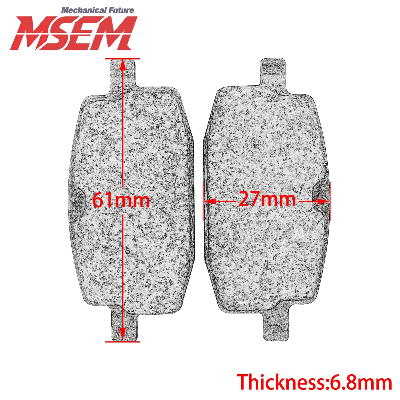 High Quality Brass Alloy Front Brake Pads For Honda Z50 Series GY6 50cc Universal Durable Scooter Motorcycle Replacement Parts