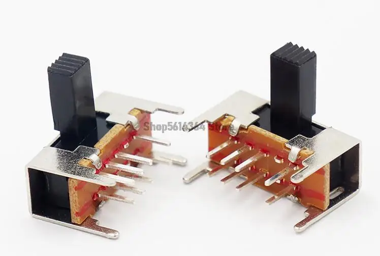 50 Pcs 4mm High Side Knob 3 Position DPDT 6 Pin PCB Panel Mini Vertical Slide Switch SK23D05