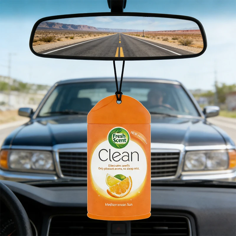 Mediterranean Sunshine |   Pure Air Freshener Five-Star Neutral Car Perfume and Non-Toxic Air Freshener |   Natural Essential Oils and Aromatherapy Scent Tablets (Noroili/Grapefruit/Cedar) |   Hanging Type and Dual-Purpose with Vent Clip |   Long-Lasting Fragrance for 60-90 Days |   Deodorize and Purify the Air |   Suitable for Use in Cars, Homes, Wardrobes, and Bathrooms. |   Same Fragrance as the One Sold in the Store