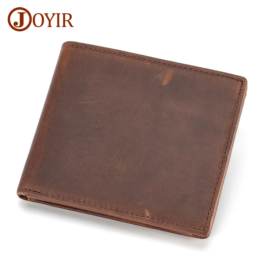 

JOYIR Genuine Leather Men Wallets with Card Holders High Quality RFID Blocking Purse Male Casual Cowhide Short Walet New