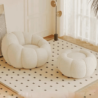 Japanese Floor Sofa Bed Foldable Plush Lounger with Backrest, Futon for Small Spaces Balcony & Apartment, Washable Cover