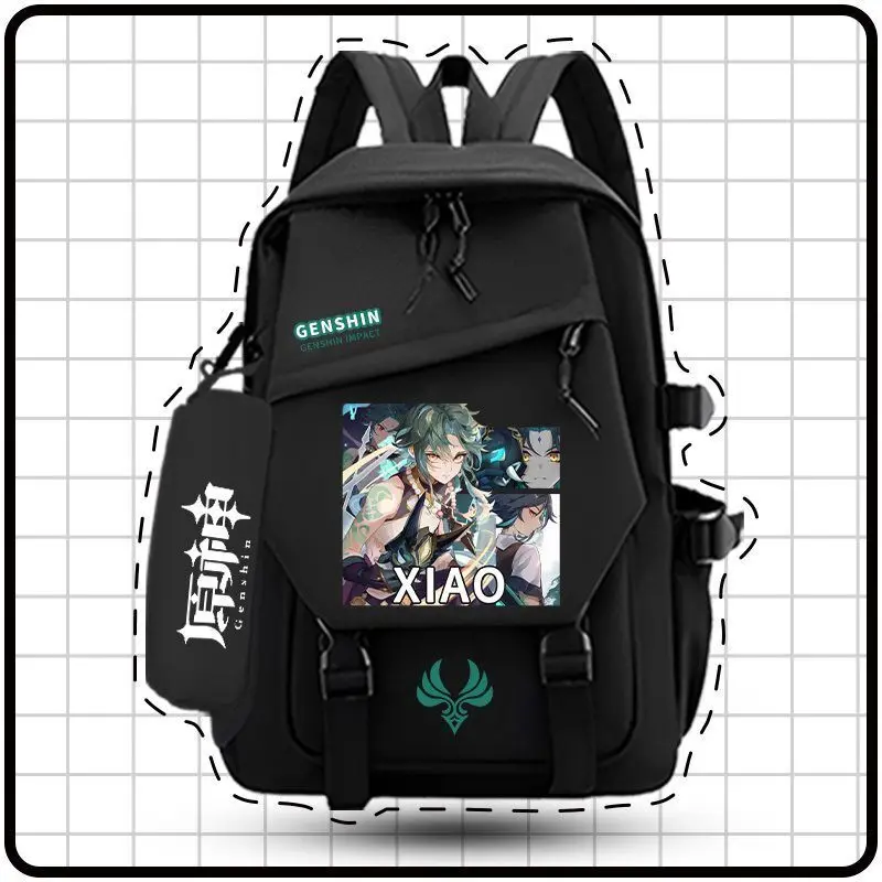 Anime Genshin Impact Collaboration Merchandise Cartoon Children's Double Shoulder Large Capacity  School Bag Two-Dimensional
