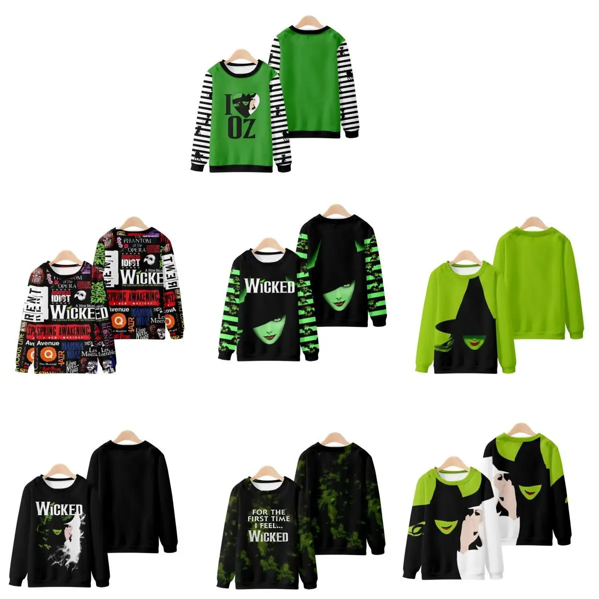 

Wied Magic Witch round Ne Sweatirt Casual ex Comfortable Polyester Long Sve Printed Hoodie for Youth Spring Autumn