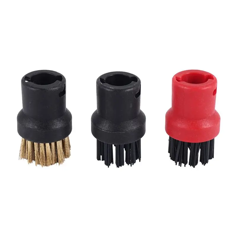 

A04G-3Pcs Nozzle Nylon Brass Bristle Brushes For Karcher SC1 SC2 SC3 SC4 SC5 SC7 Easyfix Mop Cloth Rags Steam Cleaner Parts