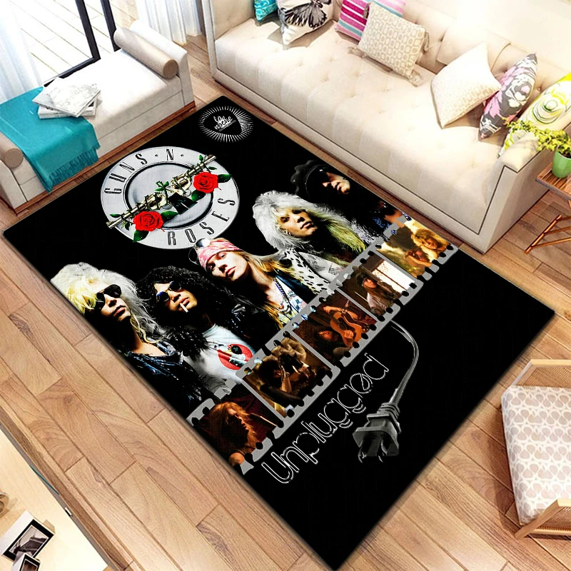 Guns N Roses Hard Rock Band Carpet,Living room Bedroom floor mat Kitchen mat Bedroom Mat,bedroom decor birthday gift Yoga mat