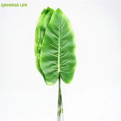 45cm 20pcs Fabric Banana Artificial Plants Leaf Branch Color Print Wedding Home Decor Fake Foliage Diy Floral Green FL7007