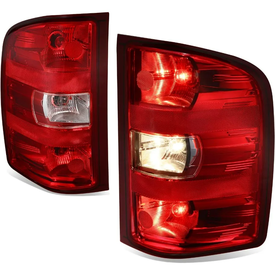 

Tail Lights Compatible with 2007-2014 Silverado Sierra 1500 2500HD 3500 Rear Brake Lamps, Driver and Passenger Side, Red Lens