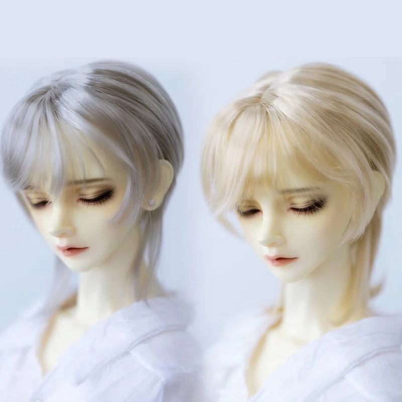 

D04-A2025 children handmade toy 1/4 1/3 Doll BJD/SD Accessories wig gold silver Mohair soft silk medium long wig 1pcs