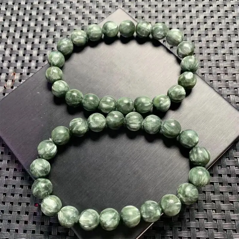 9MM Natural Seraphinite Bracelet Crystal For Women Fortune Energy Mineral Amulet Jewelry Healing Gift 1pcs