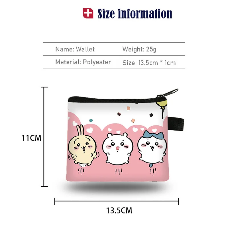 Nueva cartera Kawaii Hachiware Chiikawa Usagi, monedero, bolsa para estudiantes de escuela primaria, bonita bolsa de almacenamiento de moda de gran capacidad, regalo