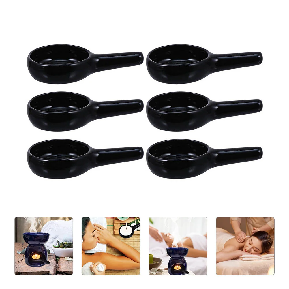 

6Pcs Tealight Holder Tray Compact Incense Burner Stand with Handle for Fragrance Warmers Wax Melters Home Improvement