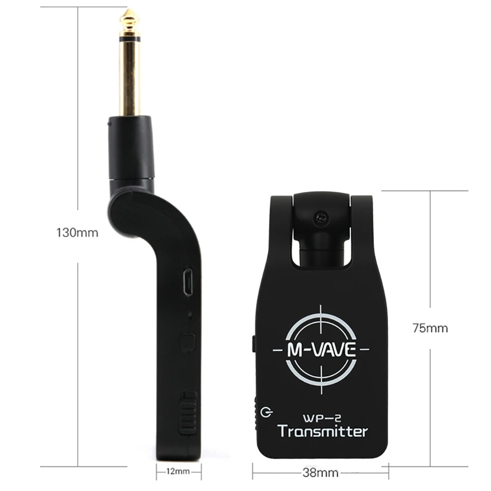 Imagem -04 - M-vave Wireless Guitar Transmitter Receivertransmission para Guitarra Elétrica Amplificador Baixo Wp2 5.8g Wireless Guitar System