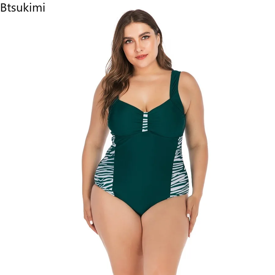 2025 nova sexy leopardo grande plus size roupa de banho feminina um pedaço maiô para senhora gorda praia fatos de banho biquini feminino