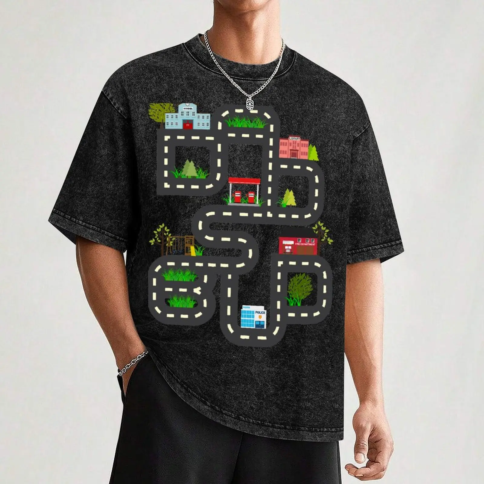 Dad's Bud Road Map Playtime Design T-Shirt Quick Dry Light Sports T-Shirt