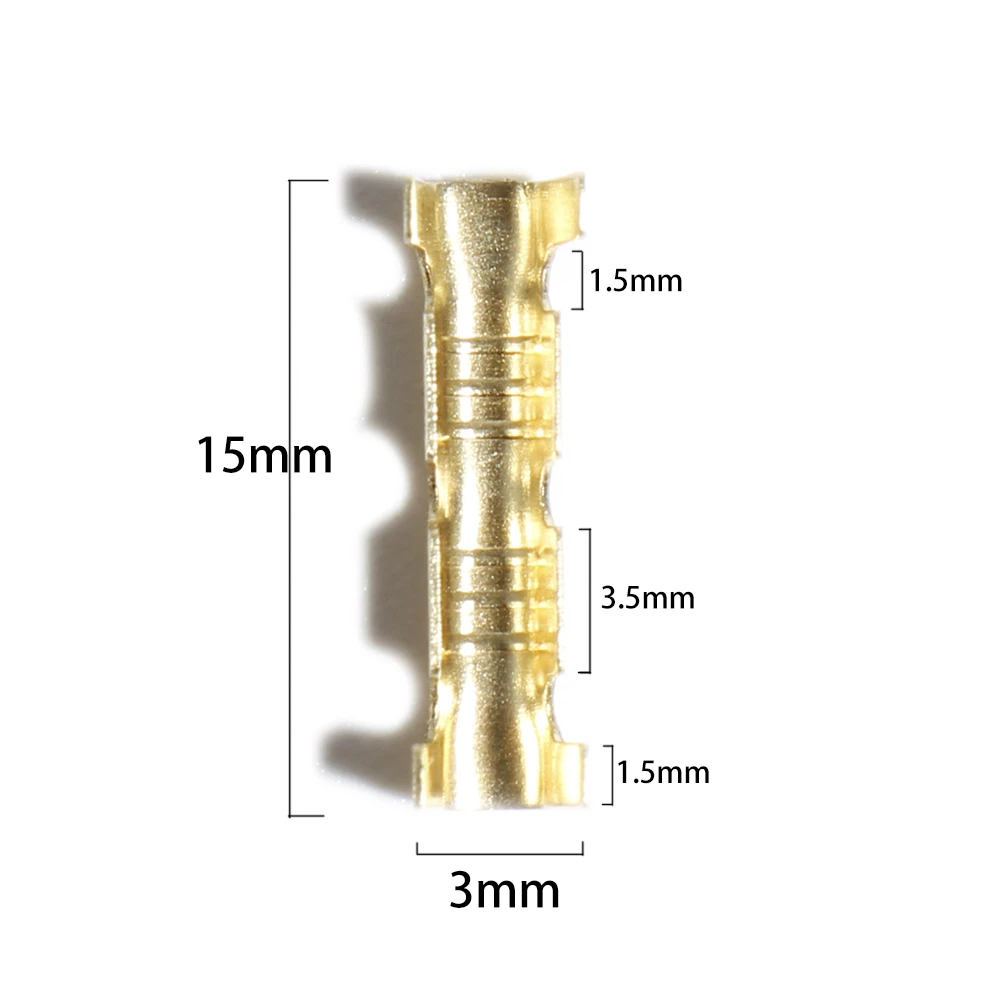 100Pcs Car Brass Copper 0.5-1.5mm² Crimp Electrical Connector Wire Terminal Kit