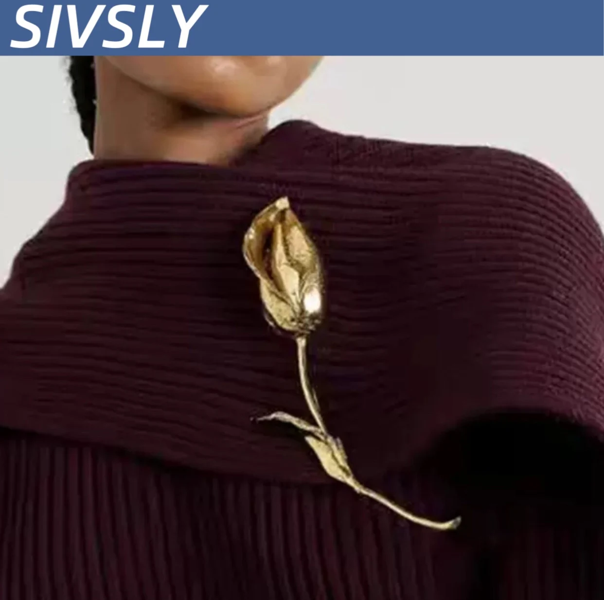 

[Fashion] New European and American style fashion show design sense of flower bud brooch luxury temperament brooch