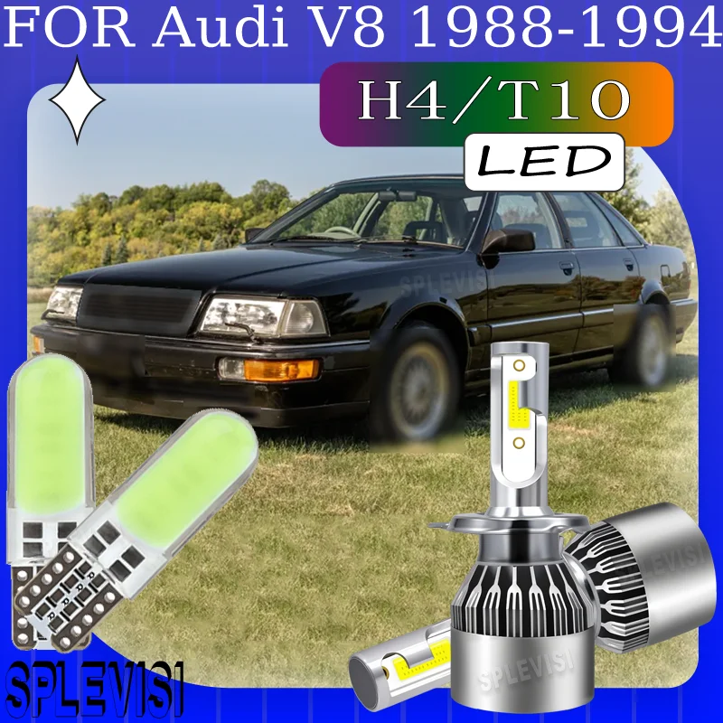 

Brighter than Halogen No Tools Needed Stable Lighting Plug and Play H4 LED headlight For Audi V8 1988 1989 1991 1992 1993 1994