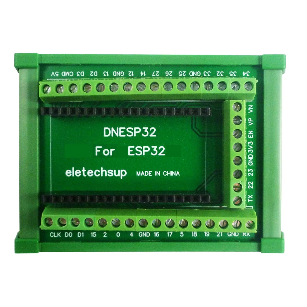 Din Rail Mount Box ESP32 Expansion Board 3.96 Connector for ESP32S ESP-WROOM-32 DevKitC WIFI Ethernet PLC