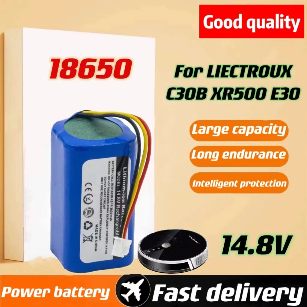 18650 14.8V 2600/3200/3500mah li-ion battery For LIECTROUX C30B XR500 E30 Robot Vacuum Cleaner 14.4V C30B battery E30 battery