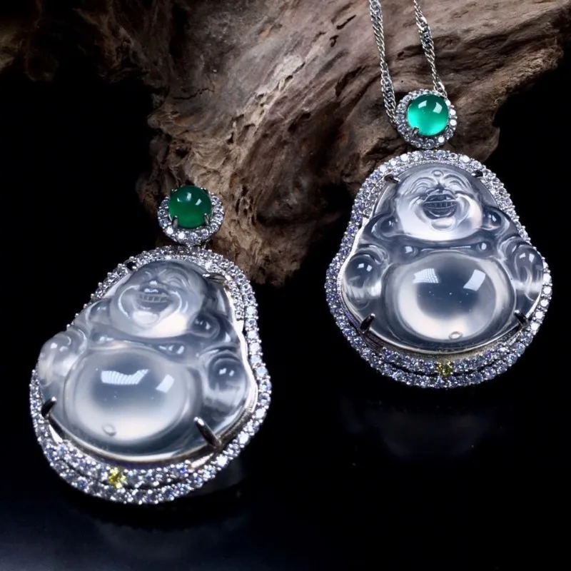 Ice Seed High Ice White Jade Pulp Buddha Pendant Pendant