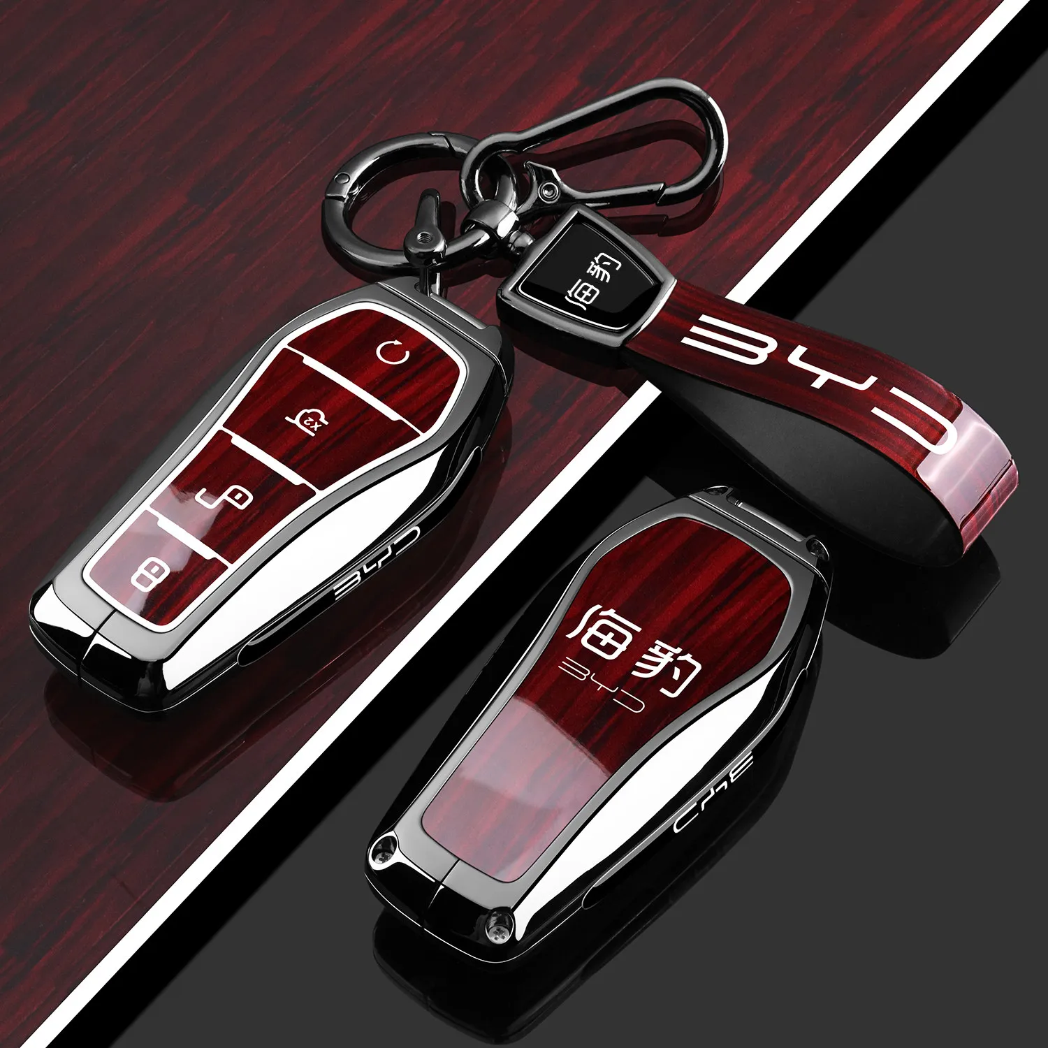 For BYD Seal 08 DMi / EV & Seal 05/06/07 2026 Zinc Alloy + TPU Key Fob Cover – Hybrid Material Car Remote Key Case with Keychain