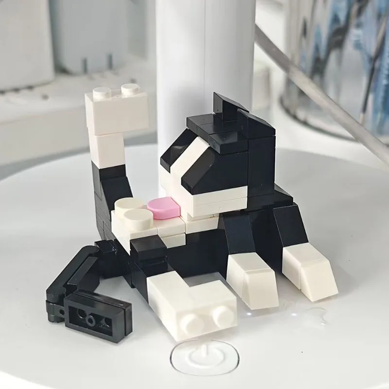جديد الحيوان سلسلة 62 قطعة MOC الطوب القط الشكل لتقوم بها بنفسك اللبنات الاطفال التعليم لعب للأطفال هدية عيد ميلاد #4