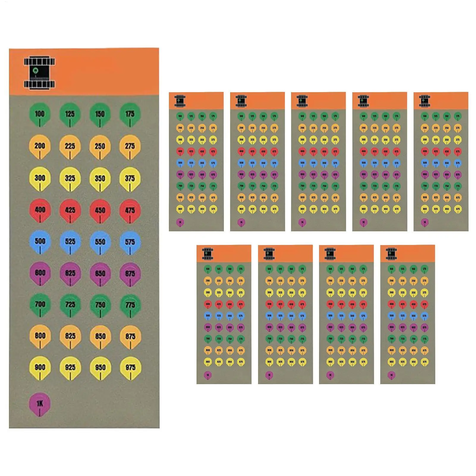 Long Range Scope Turret Stickers Pack of 10 Compatible with Most Scope Caps for Hunting