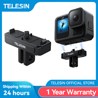 TELESIN Magnetic Qucik Release Aluminium Alloy Two Claw Adapter Action Camera Accessories For Gopro Hero 13 Adapter Dual Lock