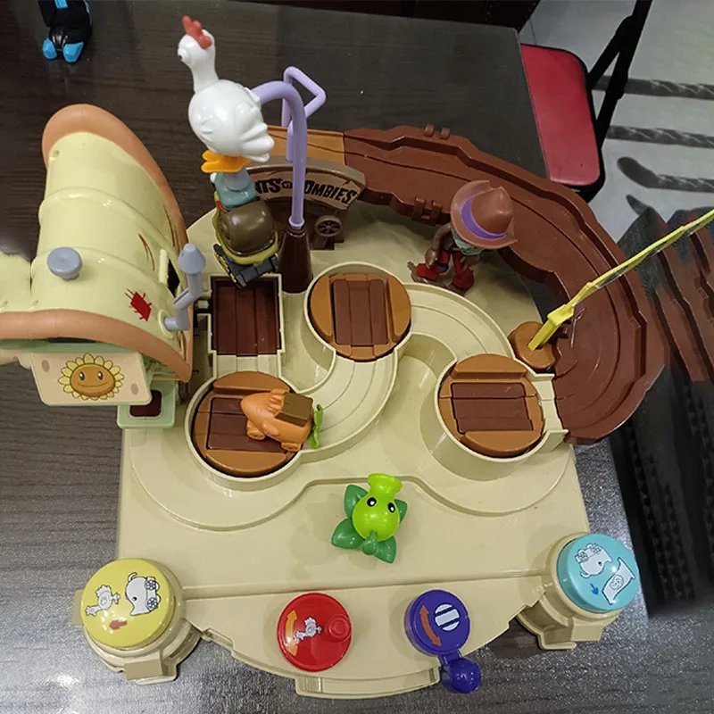 Piante Vs Zombies Giocattolo Avventura occidentale Sfida Giocattolo Combinazione di montaggio Auto ferroviaria Scorrevole inerziale Regalo per bambini