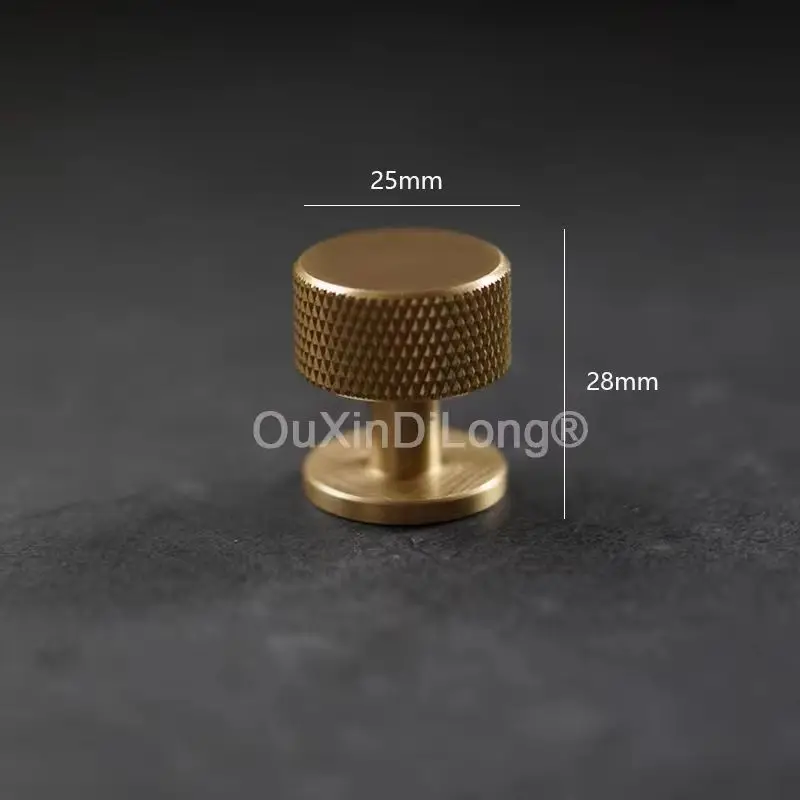 20PCS Nordic Solid Brass Furniture Handles Knurled Knobs Drawer Cupboard Wardrobe Door Pens Round Small Pulls GF943