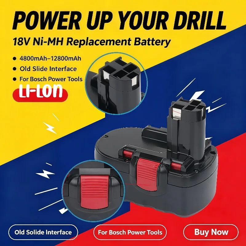 High‑Efficiency 18V Nickel Replacement Battery 4800‑12800mAh Spare Power Battery For BAT038 BAT040 Power Drill