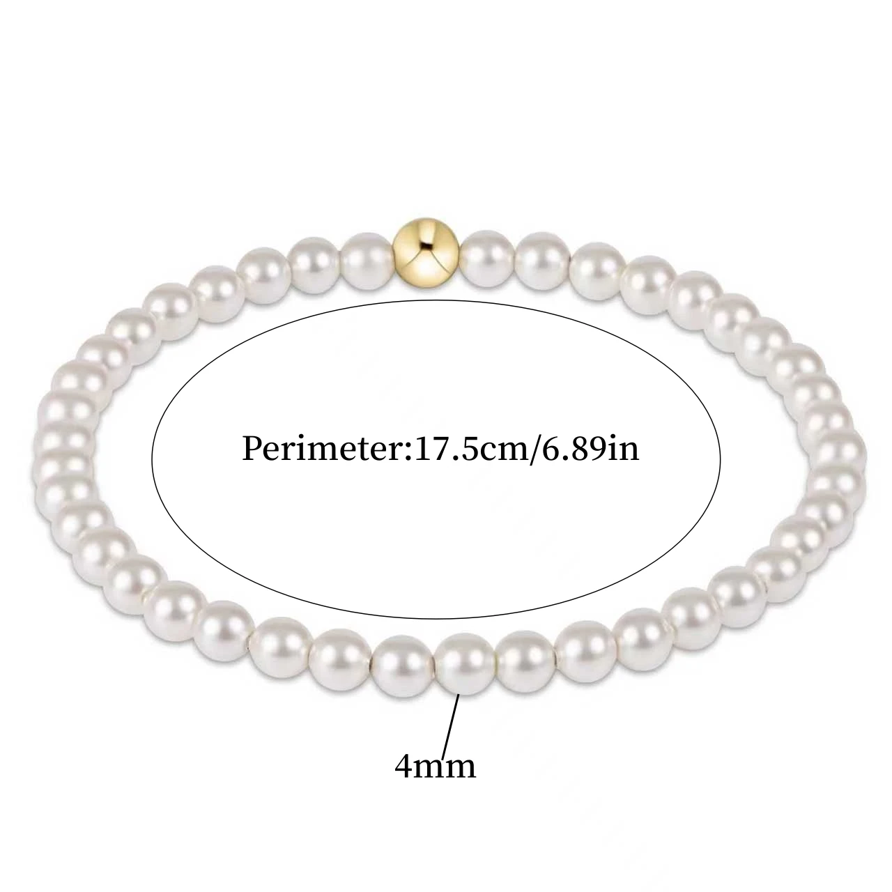 Vlen Vlen Armband mit Muschelperlen für Damen, dehnbar, elastisch, schlicht, elegant, Perlenarmband, stapelbar, Perlenarmbänder für Frauen, Geschenk – Detail 4