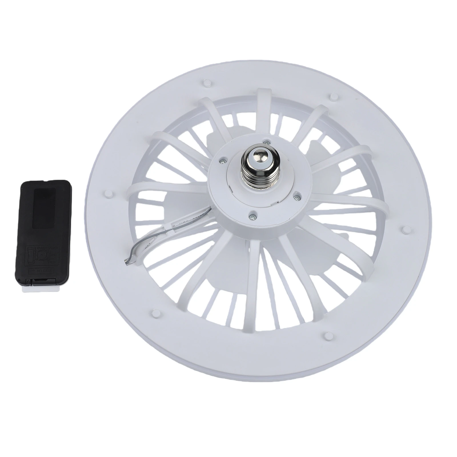 E27 household fan light featuring energy saving LED and remote control providing lighting and air flow in living room areas