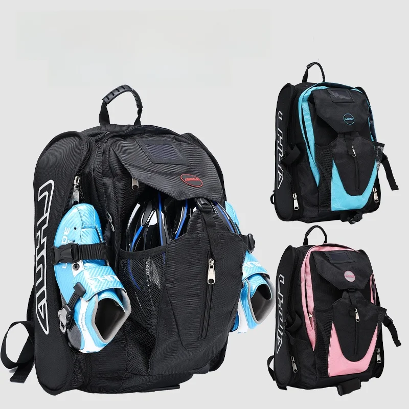 professional-speed-skating-backpack-large-capacity-rollerblade-ice-skate-shoe-storage-bag-multi-functional-children's-skate-bag