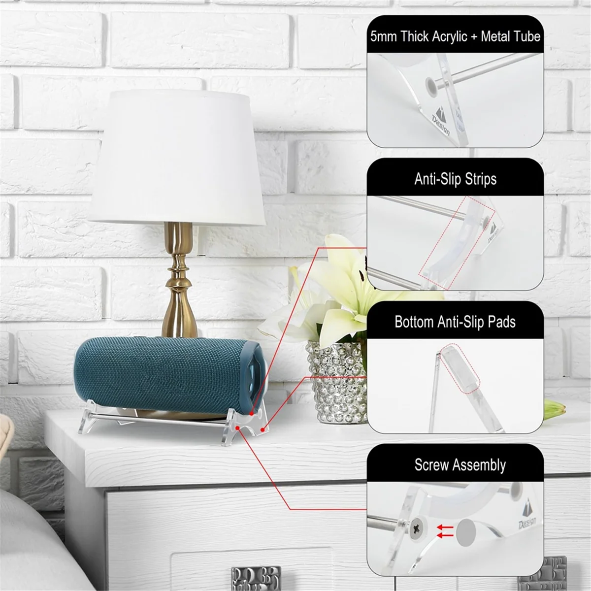 موثوقة-TXEsign حامل سطح المكتب حامل مكبر الصوت حامل مكبر الصوت حامل الطاولة حامل عرض مكبر الصوت شفاف-ABDQ