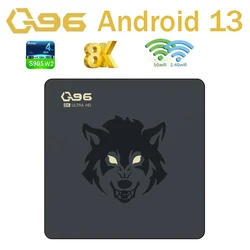 Dispositivo de TV inteligente Q96, decodificador con Android 13, 8K, Amlogic S905W2, cuatro núcleos, compatible con 4G, 5G, WiFi, HD, 8K, 4K, decodificación y reproducción de vídeo