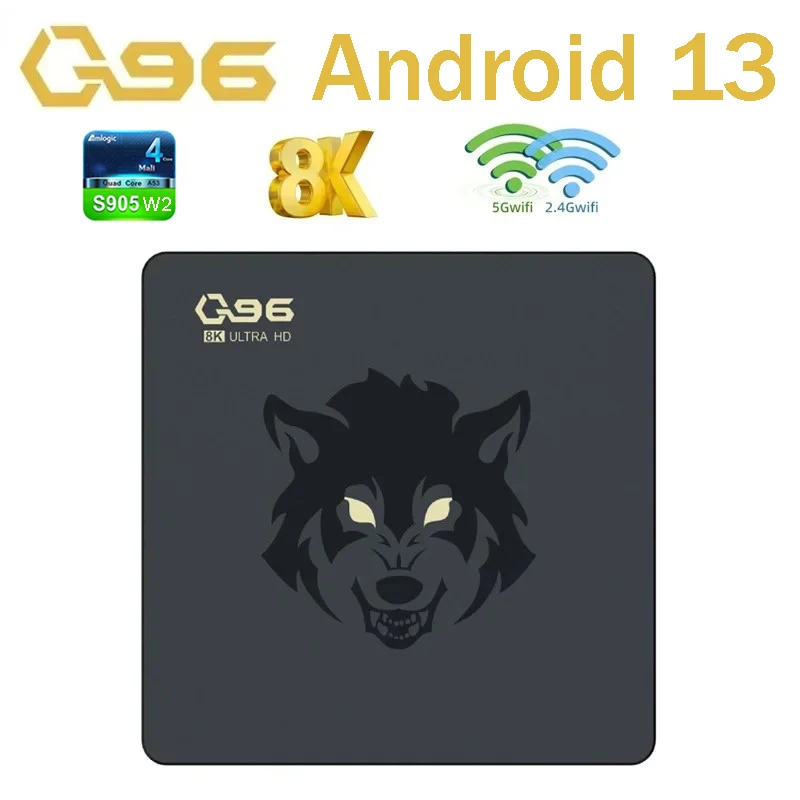 Q96 8K Android 13 TV box Amlogic S905W2 quad core supports 4G 5G WiFi HD 8K 4K video set-top box decoding and playback TV box