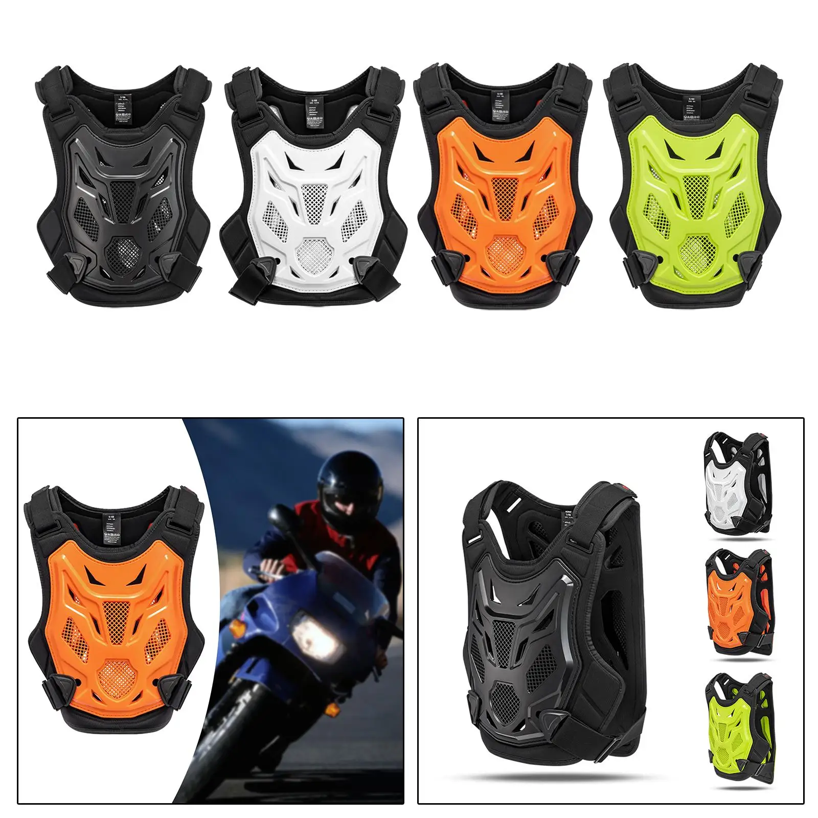 

Motocross Chest Protector Breathable Wear Resistant Motocross Vest Portable Multifunction for Road Bike Cycling Adults