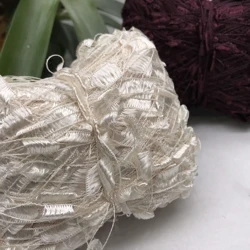 Fancy Ladder Yarn 100g Soft Yarn for Crochet Hand Knitting Yarn Silky Yarns for Knitting and Crochet thread apricot color