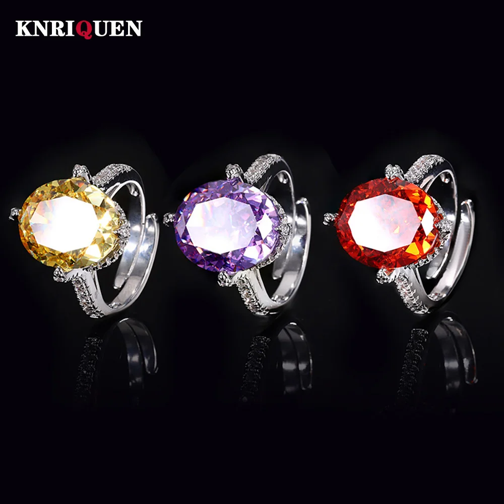 

Luxury Iced Cut 12*14MM Topaz Amethyst Ruby Ring Gemstone Lab Diamond Ring for Women Wedding Party Fine Jewelry Accessories Gift