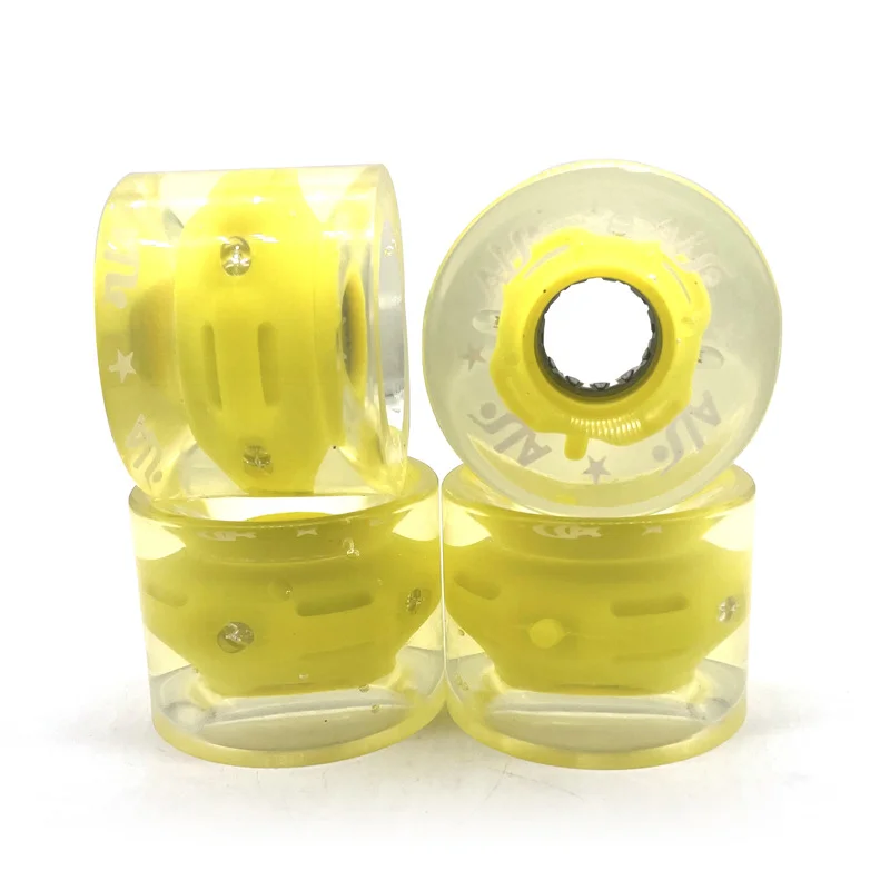 Longboard Wheels 60×45mm High Elastic PU Flash Anti Slip Street Cruising Skateboard Replacement Wheels