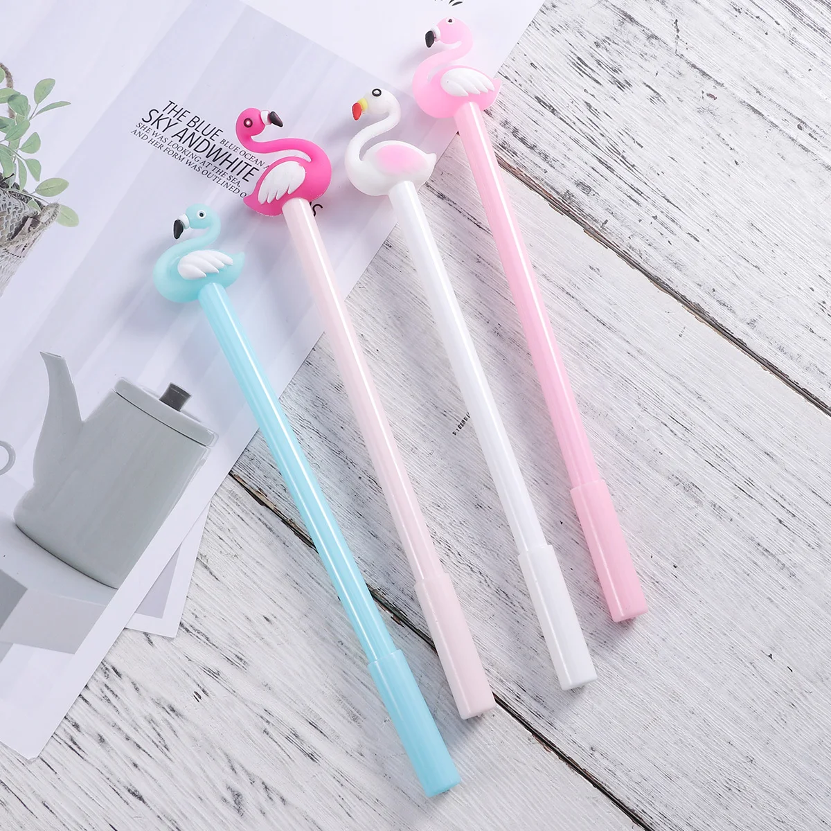 

12Pcs Flamingo Writing Pens Black Ink Smooth Writing Student Stationery Office School Supplies Flamingo Gel Pen