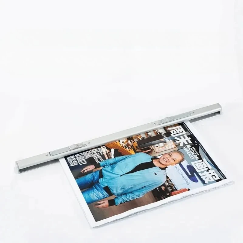 Heavy Duty Aluminum Multi Newspaper Stand Silver Magazine Rack Stainless Steel Shelf Organizer