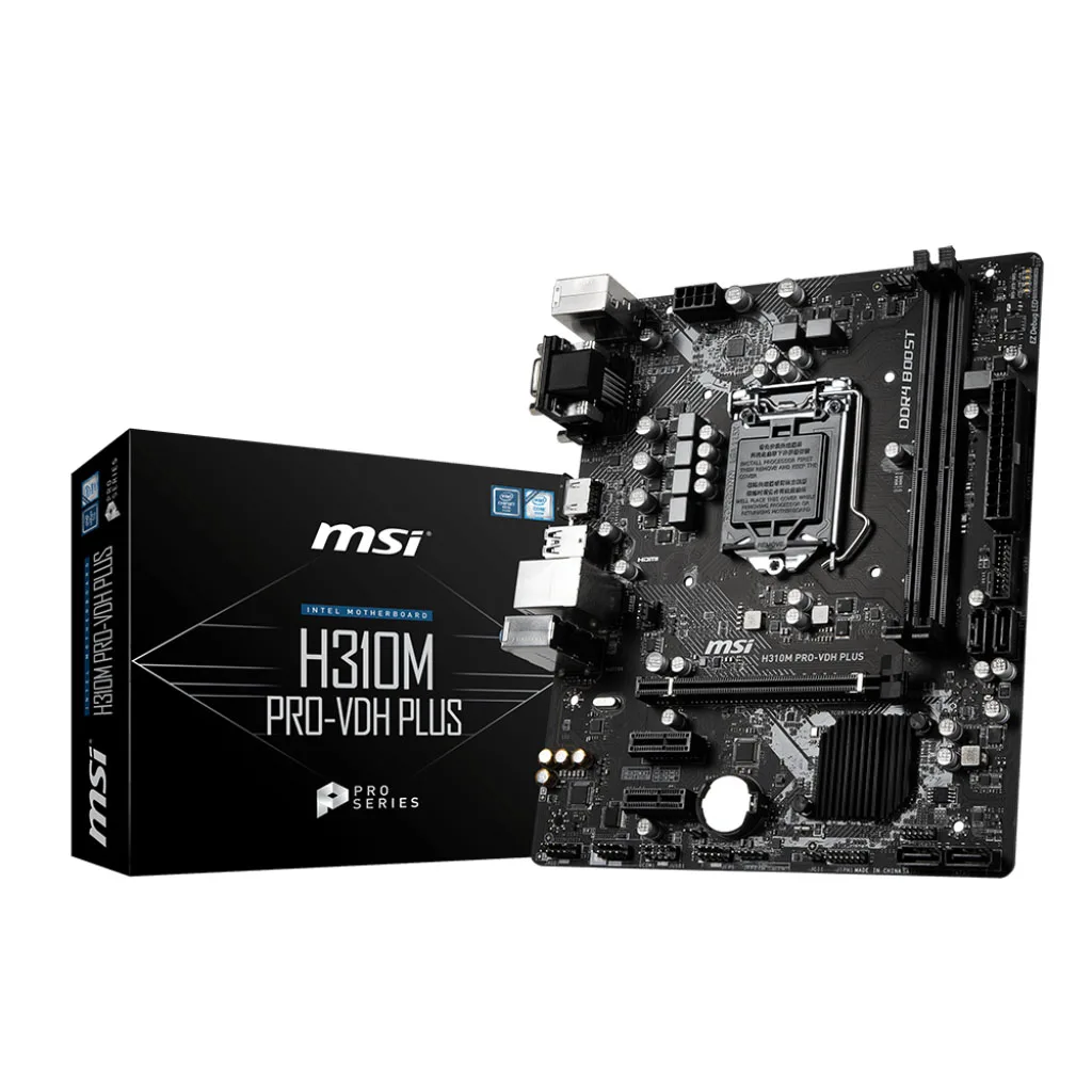 For MSI H310M PRO-VDH PLUS Motherboard LGA 1151 Supports 8th Gen Intel Core Intel H310 HDMI SATA 6Gb/s USB 3.1 Micro ATX DDR4