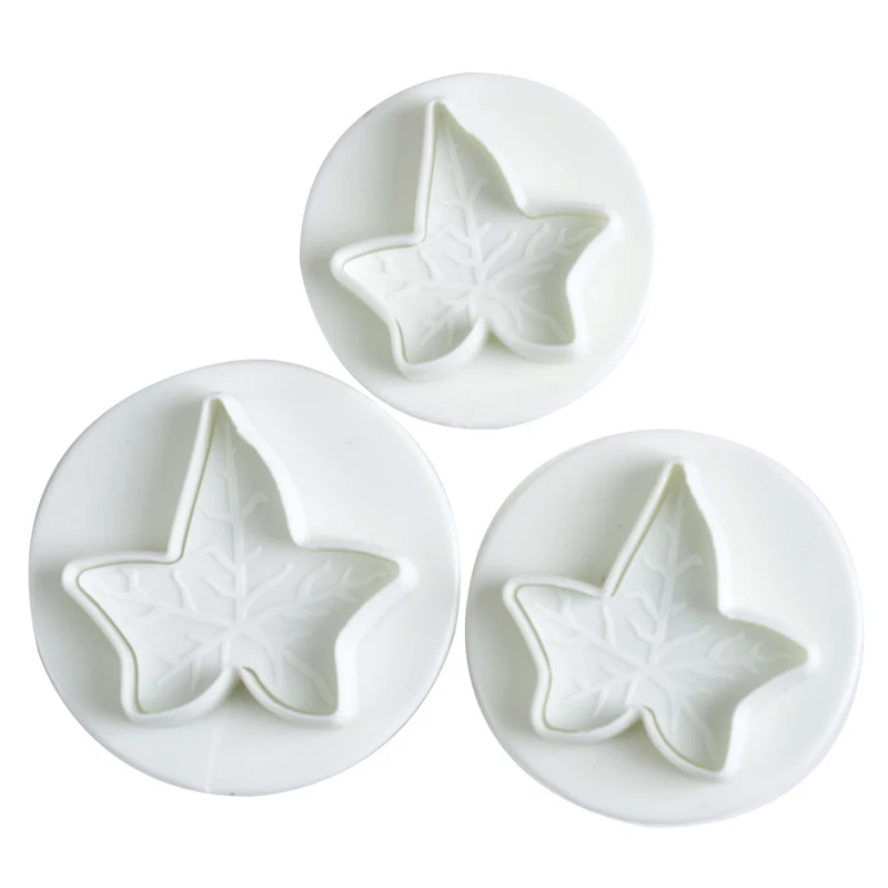 Maple Cutter Plastic Biscuit Baking Fruit Knife Kitchen Cake Mold Tools Strips Embossing Printing