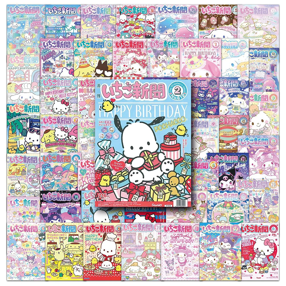 10/30/50pcs Kawaii Anime Sanrio Stickers Cute Cartoon Poster My Melody Kuromi Hello Kitty Guitar Fridge Laptop Decoration Decals